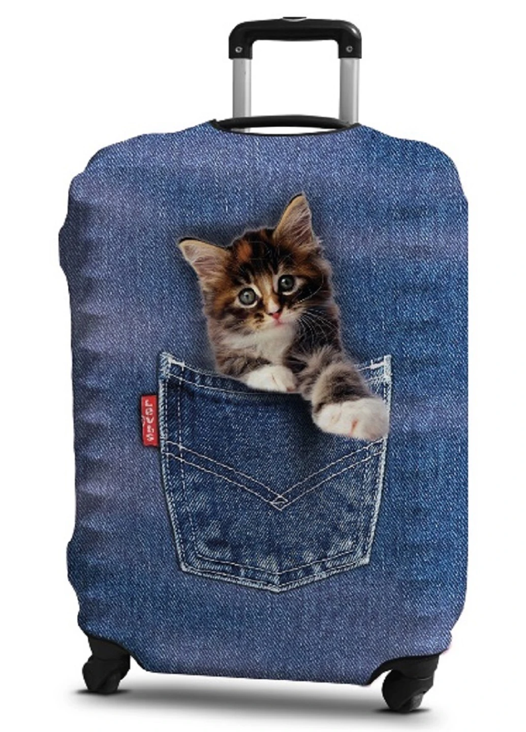 Чехол на чемодан L дайвинг с рисунком котенок C0421L Coverbag (203038728)