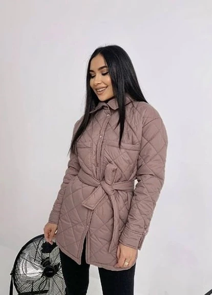 Бежевая демисезонная стеганная куртка Moni&co
