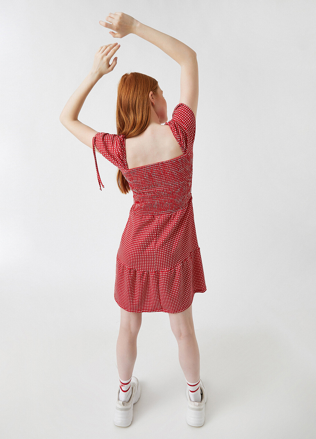 Червона кежуал сукня в стилі армпір KOTON з геометричним візерунком