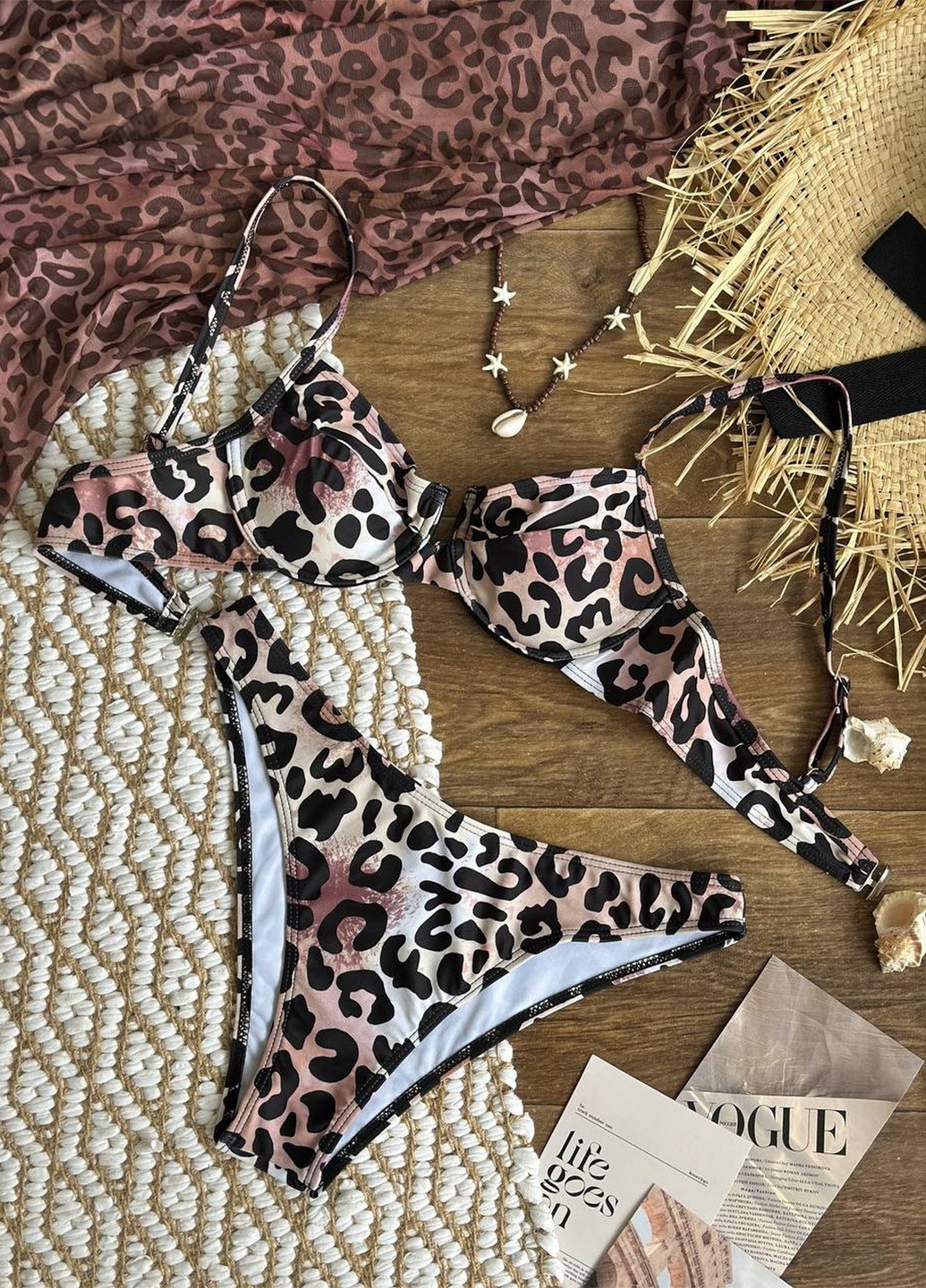 Комбінований літній пляжний комплект жіночий (купальник, спідниця) роздільний NOVA VEGA