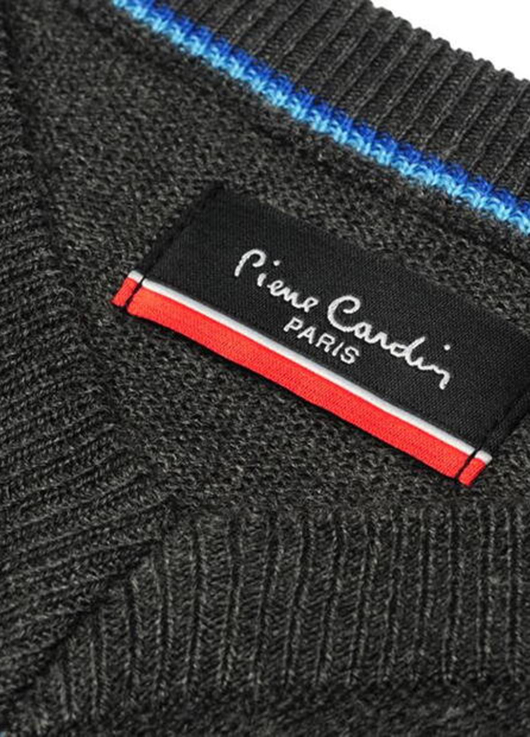 Графитовый демисезонный пуловер пуловер Pierre Cardin