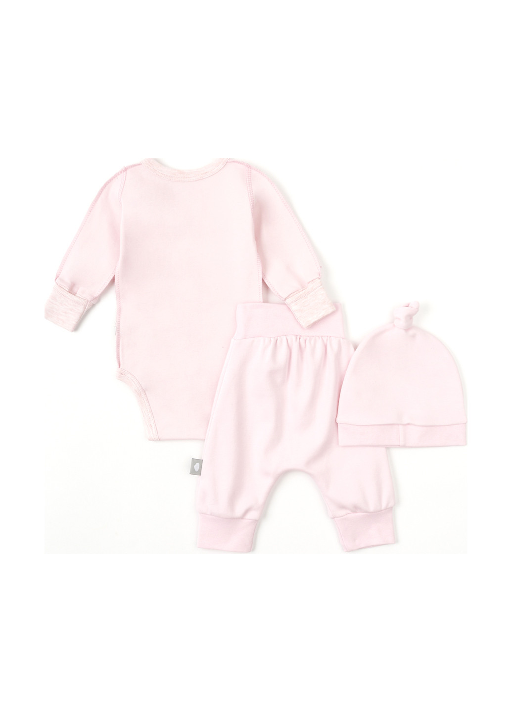 Светло-розовый демисезонный комплект (боди, брюки, шапка) Ляля