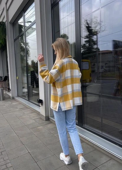 Жовта демісезонна куртка-сорочка No Brand
