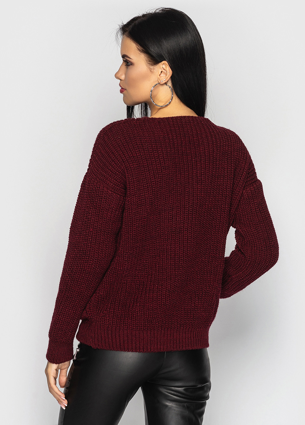 Бордовый демисезонный пуловер пуловер Larionoff