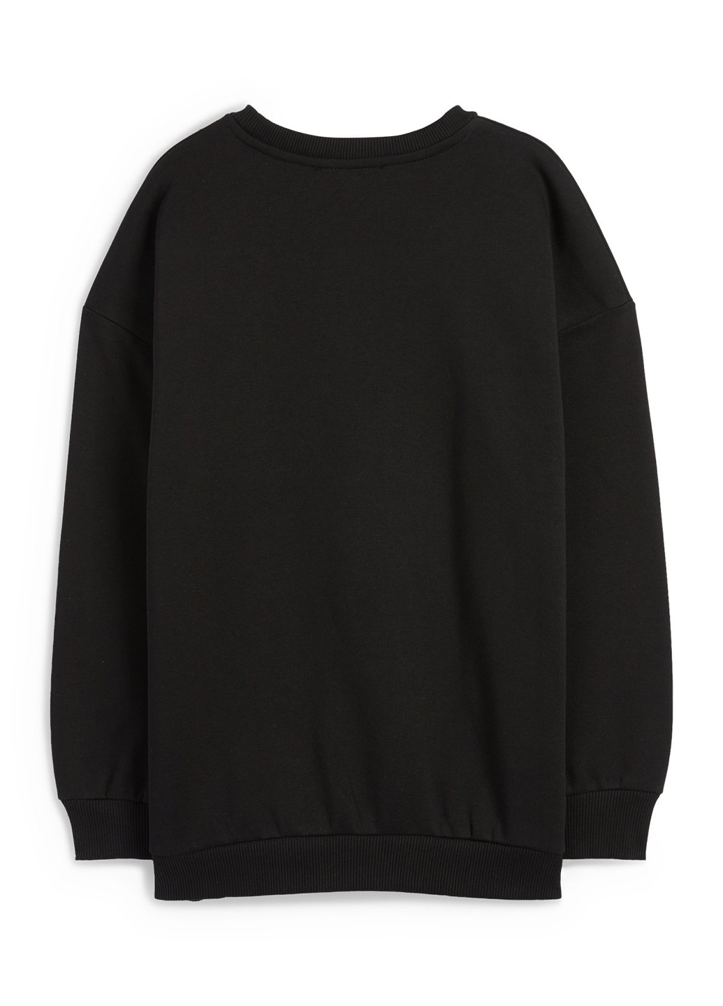 C&A свитшот новогодний черный кэжуал хлопок, трикотаж с начесом