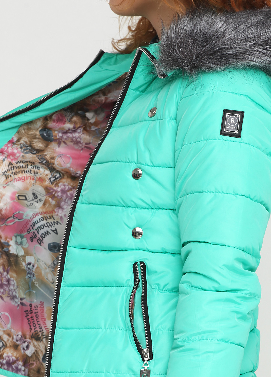 Салатовая зимняя куртка Xueziyu