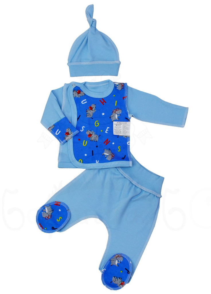 Голубой демисезонный набор в роддом для новорожденного Баранчик БО