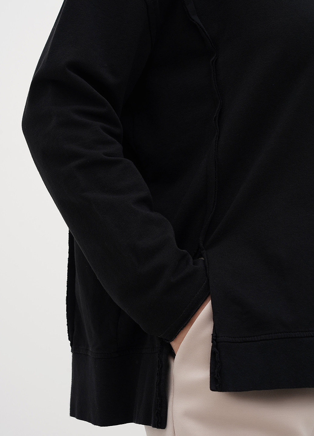 Черный свитшот Made in Italy однотонный без декора (316117700)