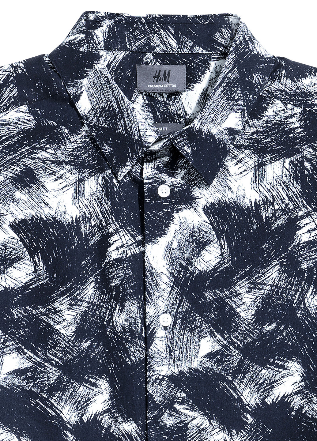 Сорочка H&M абстрактна темно-синя кежуал