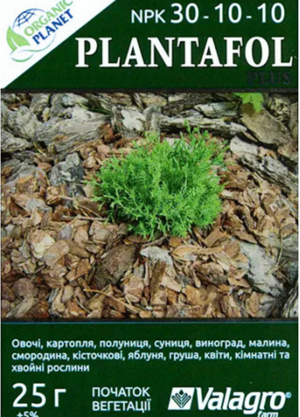 Добриво Плантафол (Plantafol) 30-10-10 вегетація 25 г Valagro (227201557)