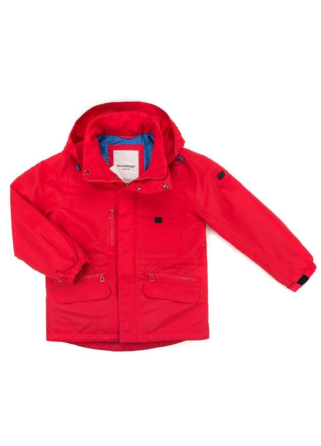 Красная демисезонная куртка парка с капюшоном (sicmy-p402-158b-red) Snowimage