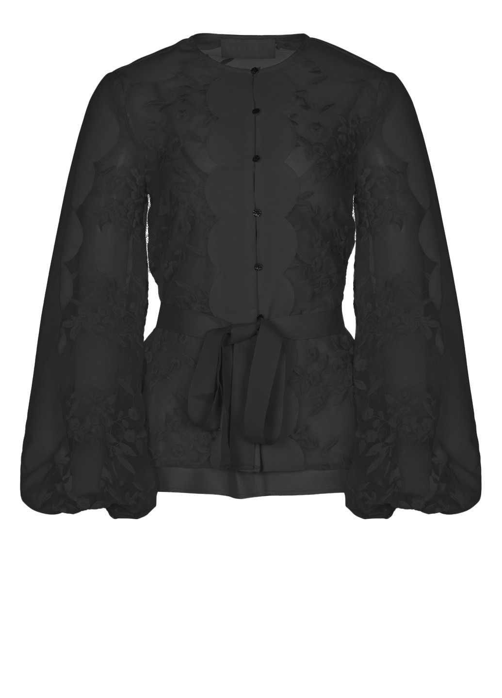 Черная демисезонная блузка the label с длинными рукавами из органзы Keepsake