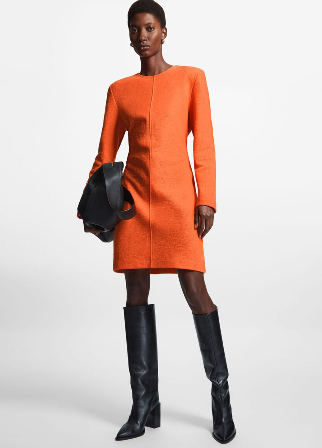 Оранжевое кэжуал платье а-силуэт Cos однотонное