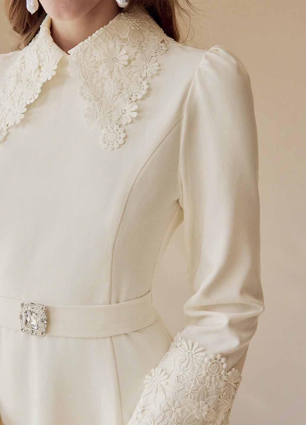 Кремова святковий сукня кльош SHEIN однотонна