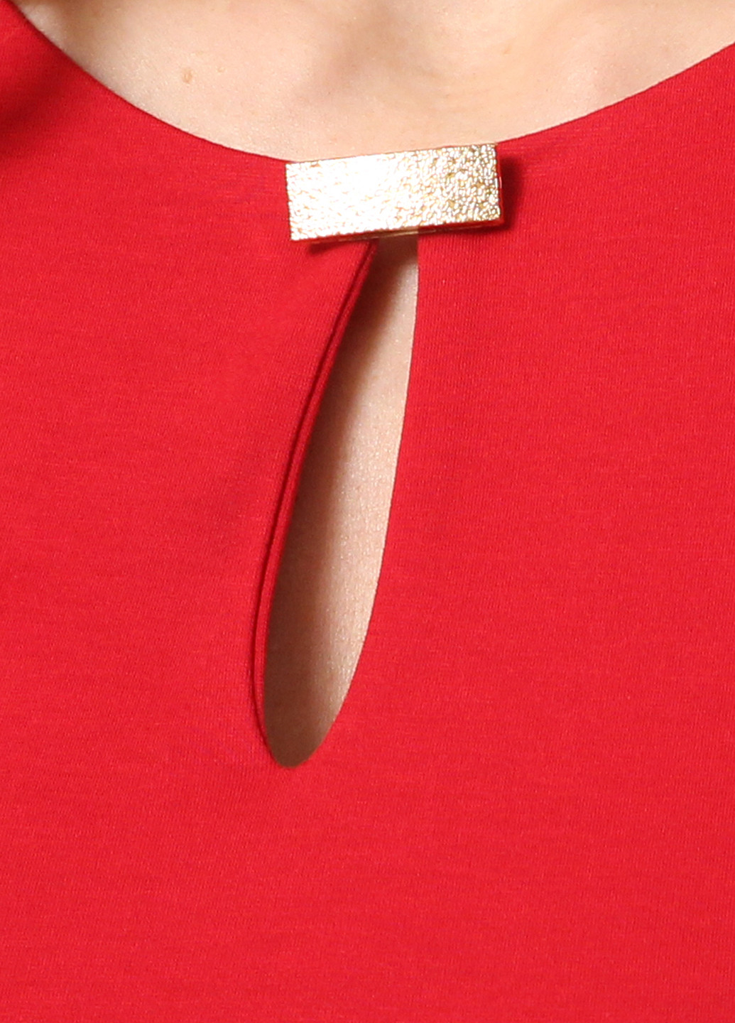 Красное кэжуал платье с баской Lada Lucci однотонное