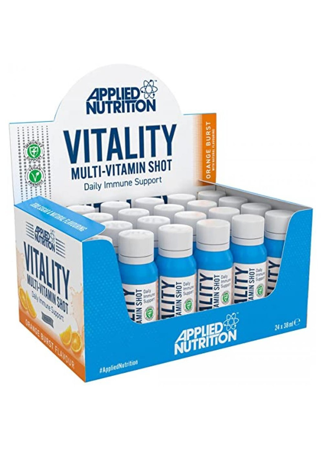 Вітамінний напій Vitality Multi-Vitamin Shot 24x38 мл Orange Berst Applied Nutrition (255408662)