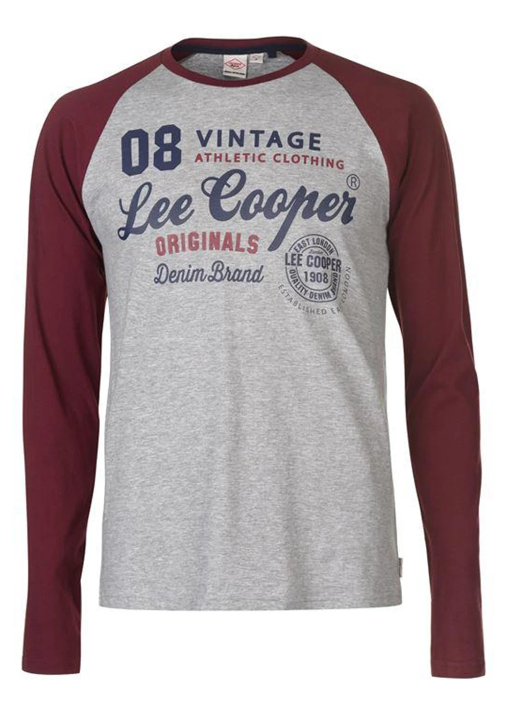 Лонгслів Lee Cooper напис бордовий кежуали