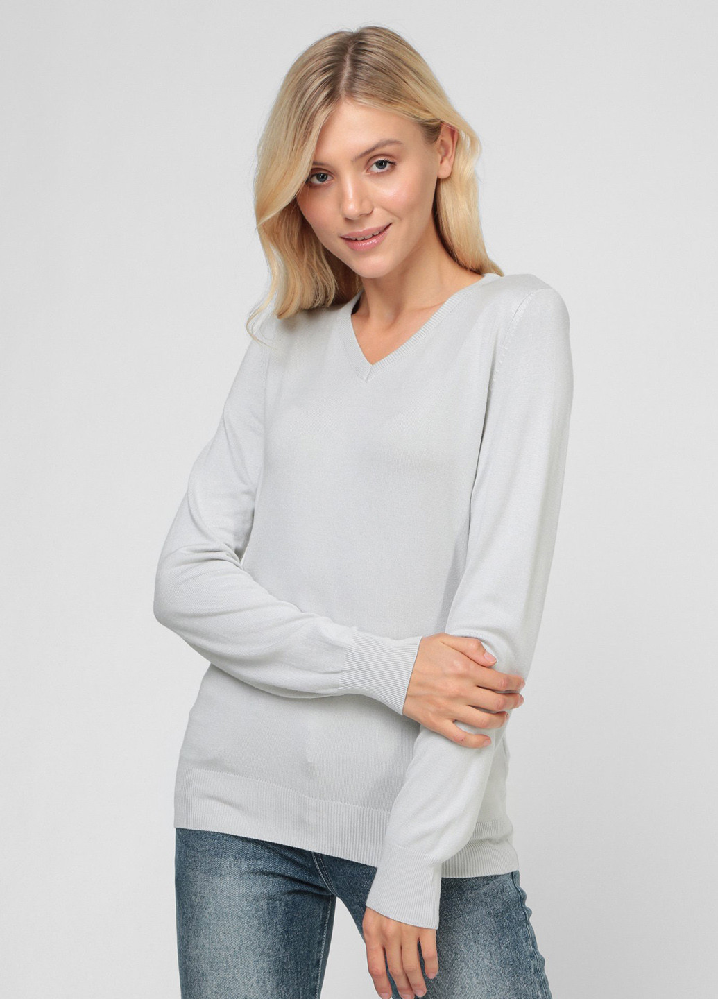 Світло-сірий демісезонний пуловер пуловер Sassofono