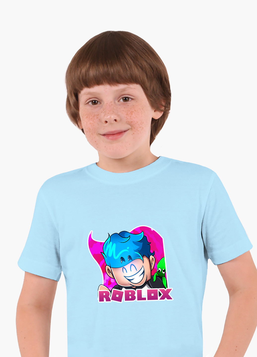 Голубая демисезонная футболка детская роблокс (roblox)(9224-1223) MobiPrint