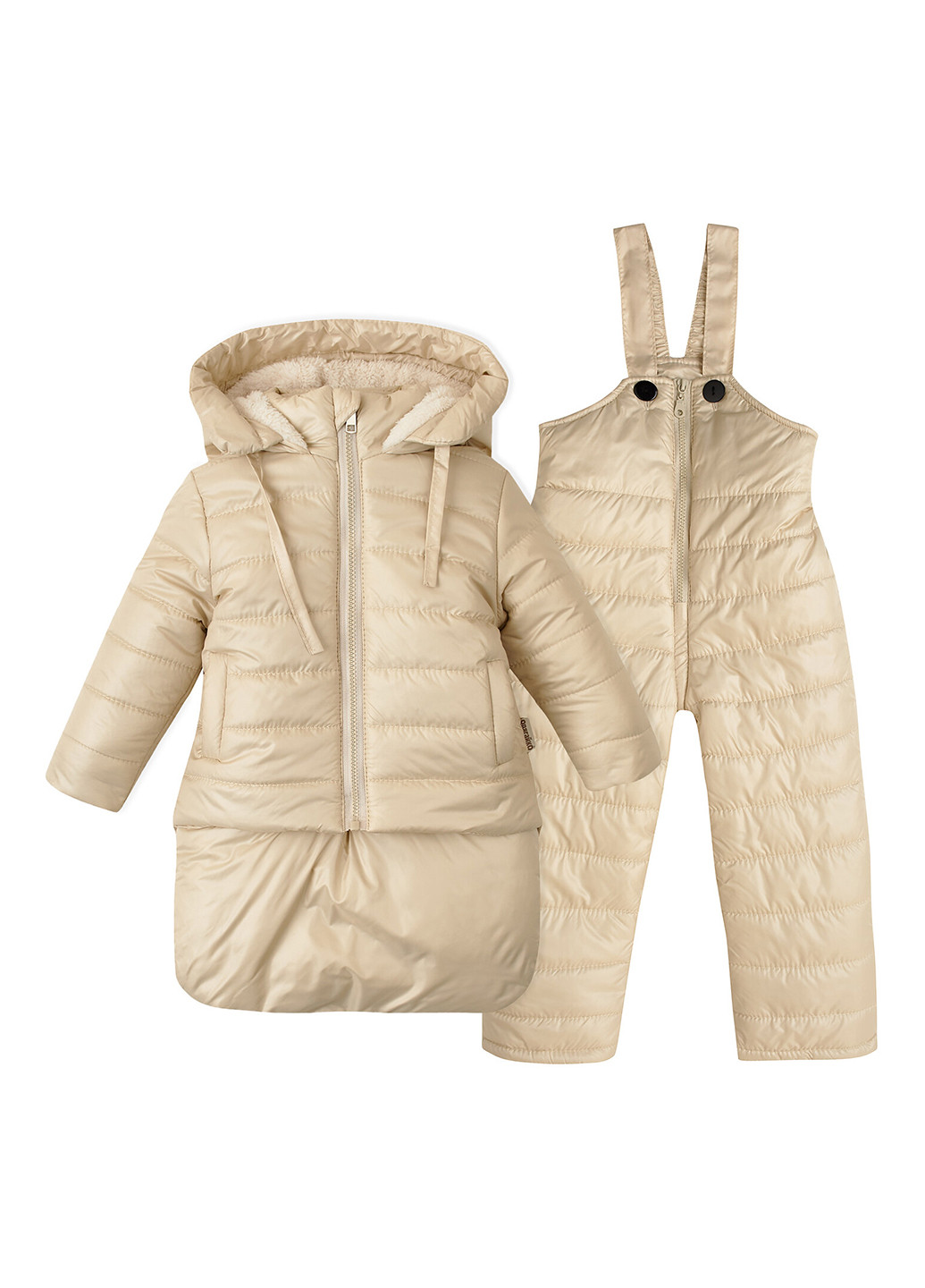 Бежевый зимний комплект(куртка, полукомбинезон) Одягайко