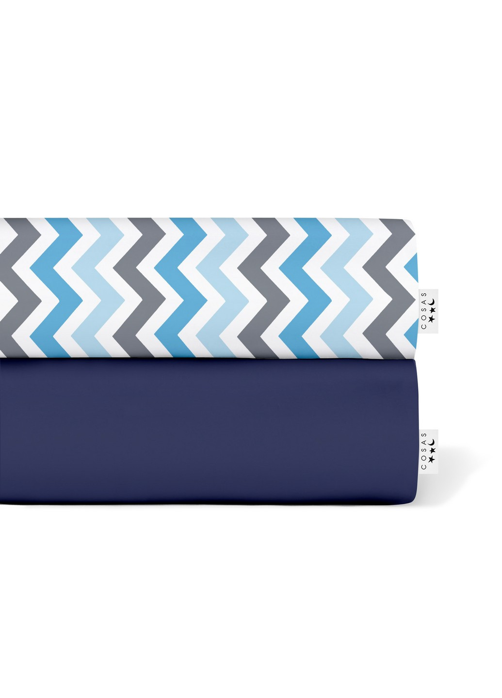 Набір простирадлом на гумці (2 шт) 160х200х20 DARK BLUE/ZIGZAG BLUE GREY Cosas Set_DarkBlue_ZigBlueGrey_160x200_2 (250393452)