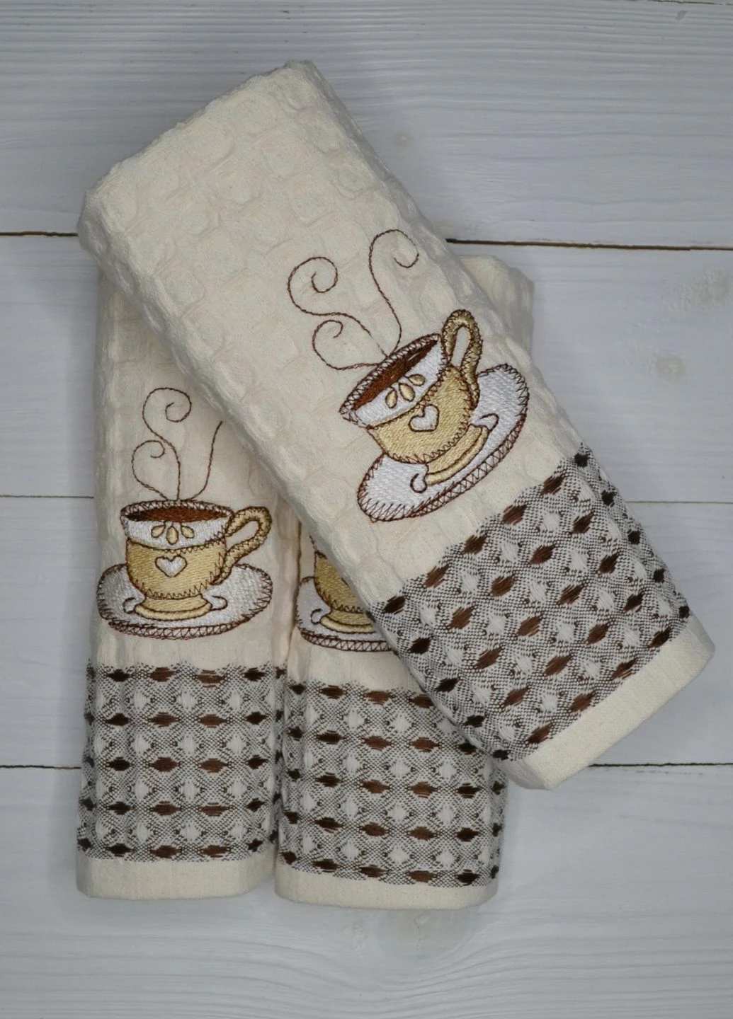 Набор кухонных полотенец Coffee, 50х70 см Mercan рисунок айвори