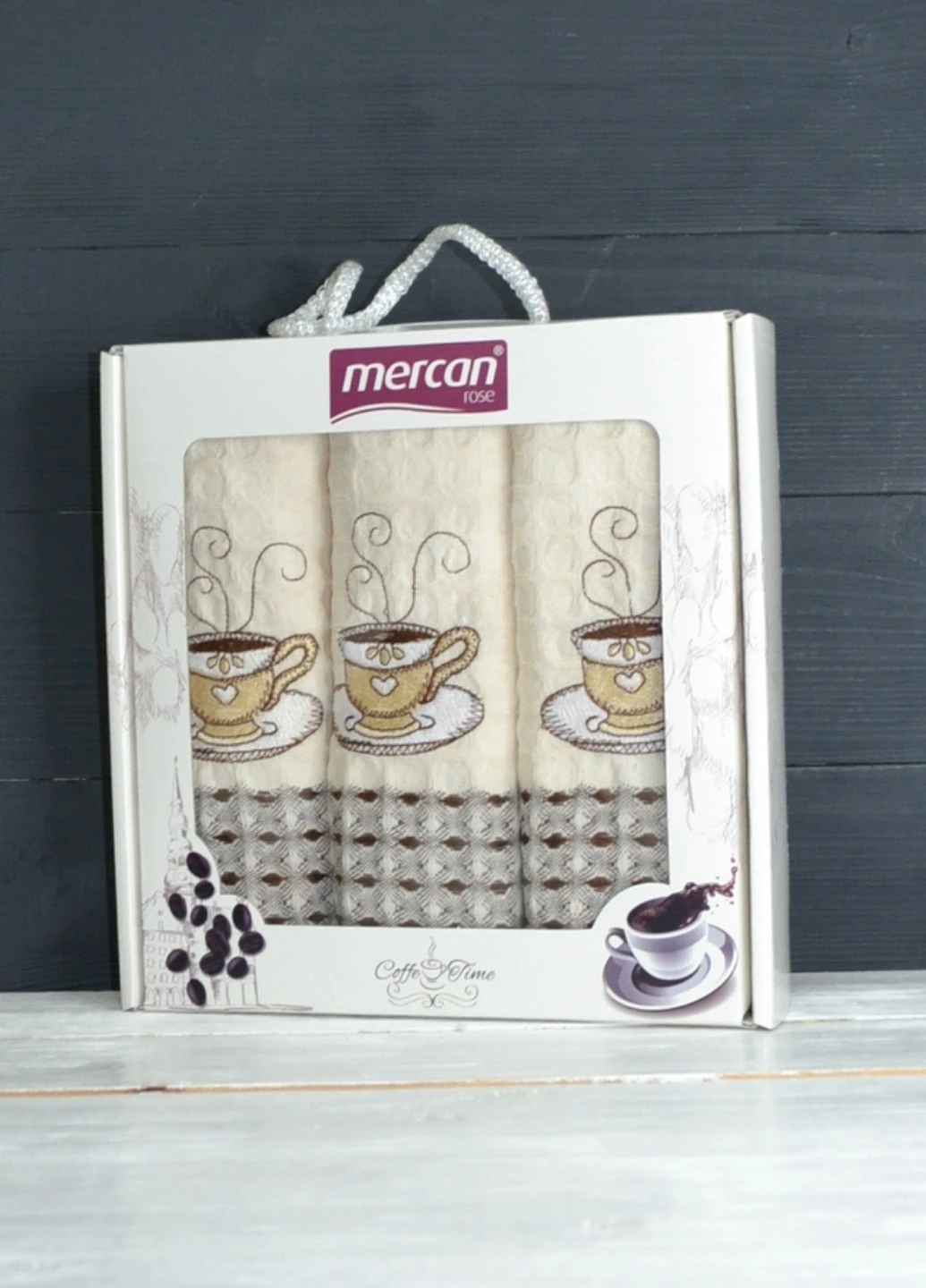 Набор кухонных полотенец Coffee, 50х70 см Mercan рисунок айвори