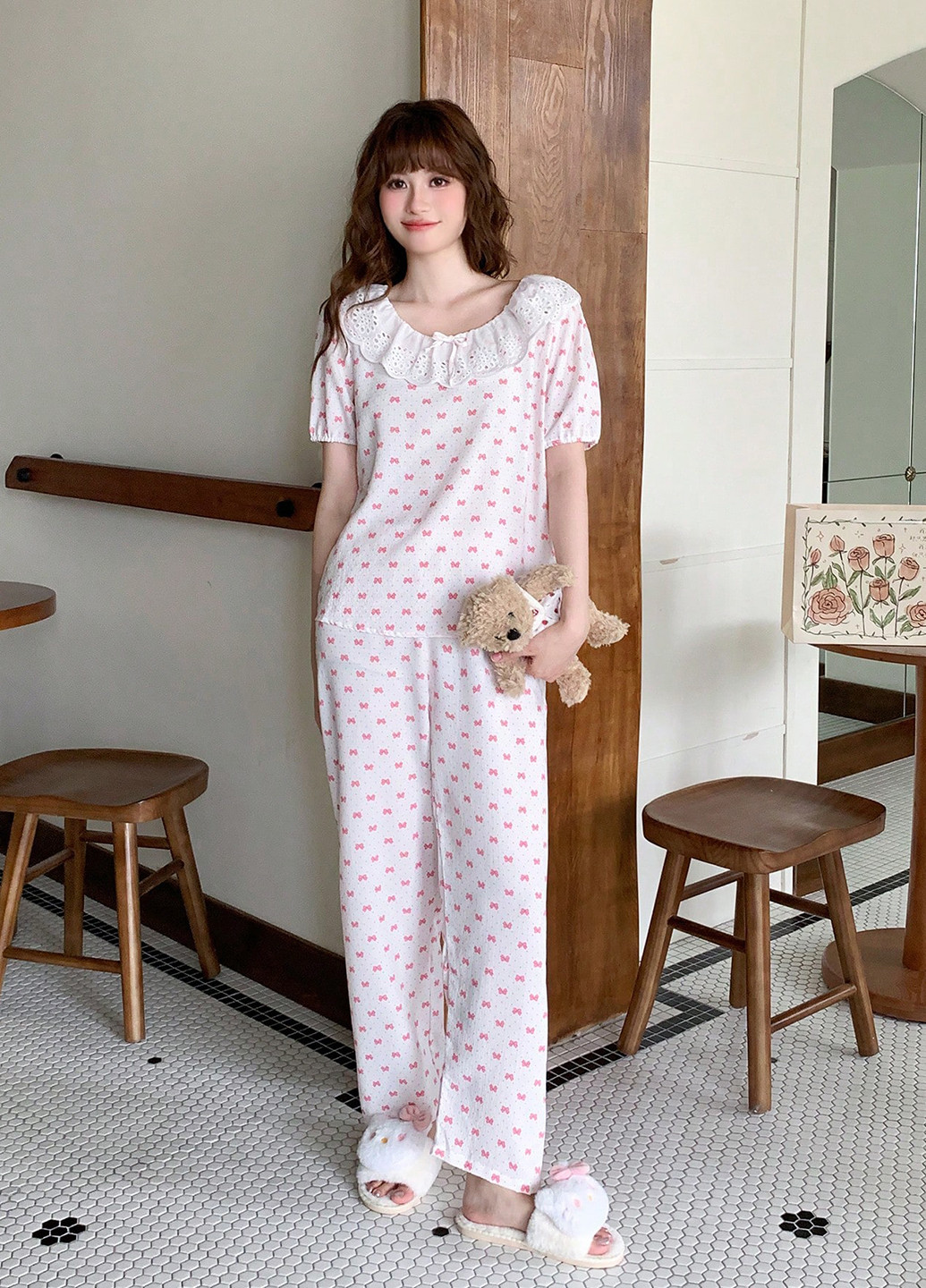 Рожева всесезон піжама (футболка, штани) футболка + штани SHEIN