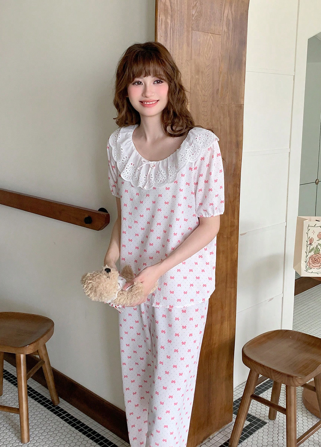 Рожева всесезон піжама (футболка, штани) футболка + штани SHEIN