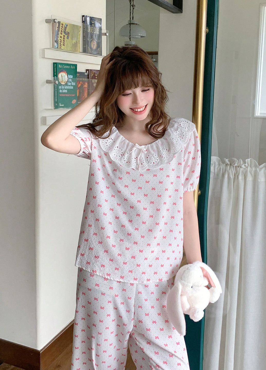 Рожева всесезон піжама (футболка, штани) футболка + штани SHEIN