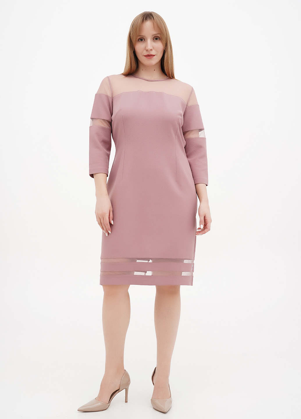 Лиловое кэжуал платье футляр Sassofono однотонное