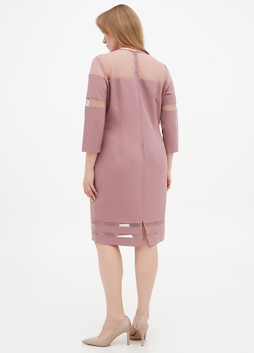 Лиловое кэжуал платье футляр Sassofono однотонное