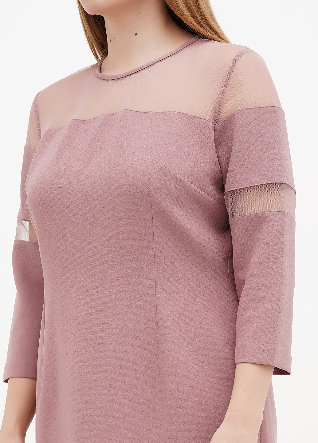 Лиловое кэжуал платье футляр Sassofono однотонное