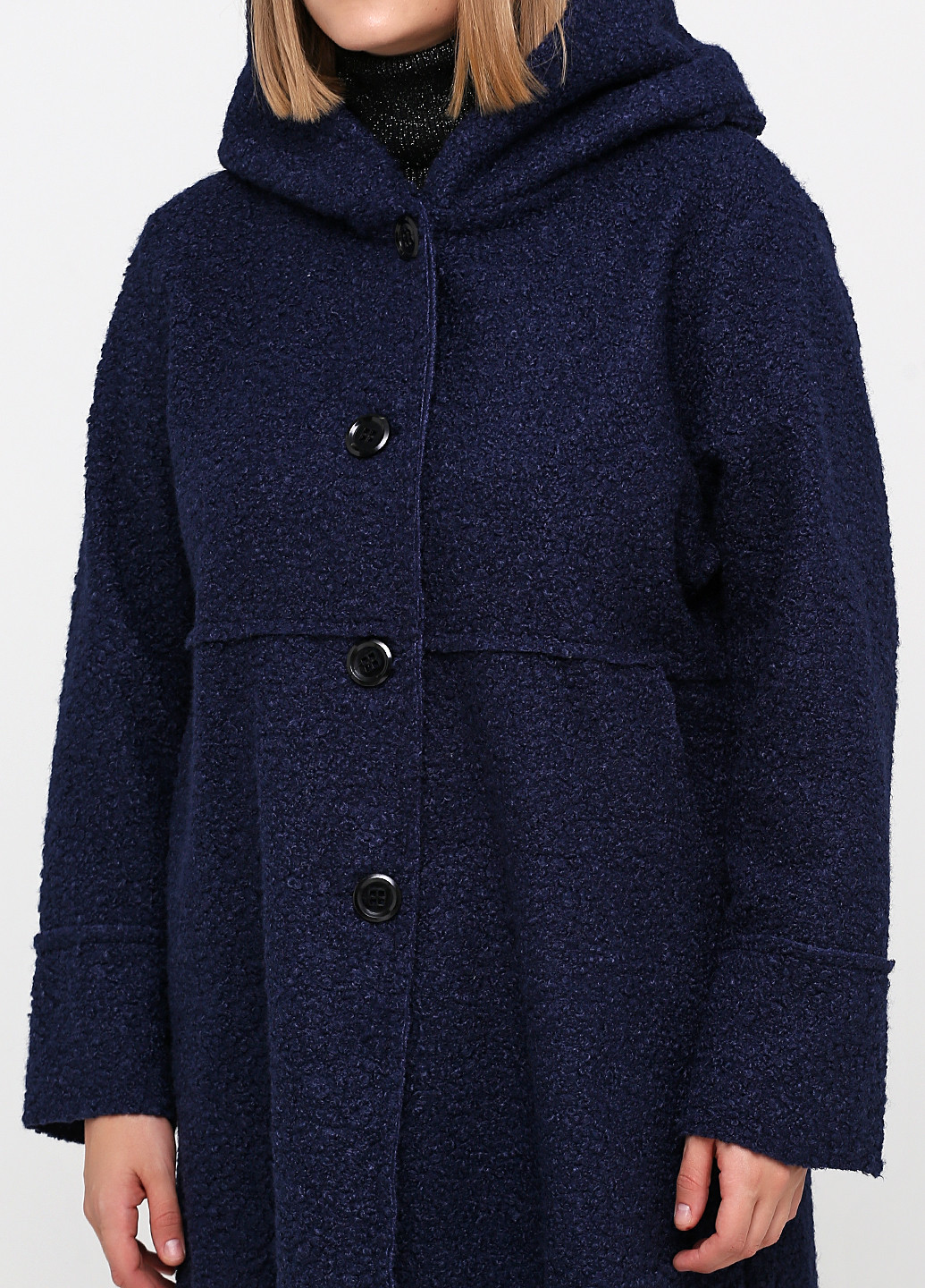 Темно-синє демісезонне Пальто однобортне Made in Italy