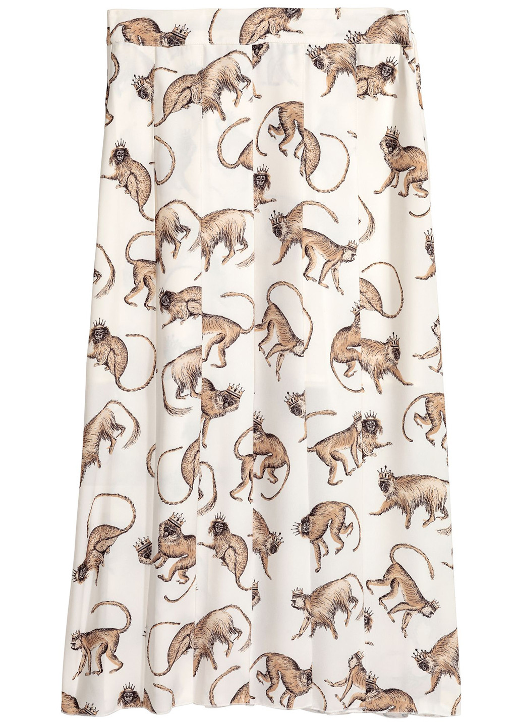 Молочная кэжуал с рисунком юбка H&M клешированная