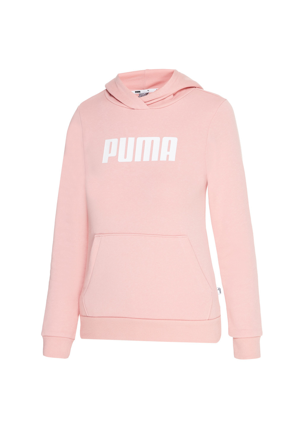Толстовка Essentials Fleece Girls' Hoodie Puma однотонная розовая спортивная хлопок, полиэстер, эластан