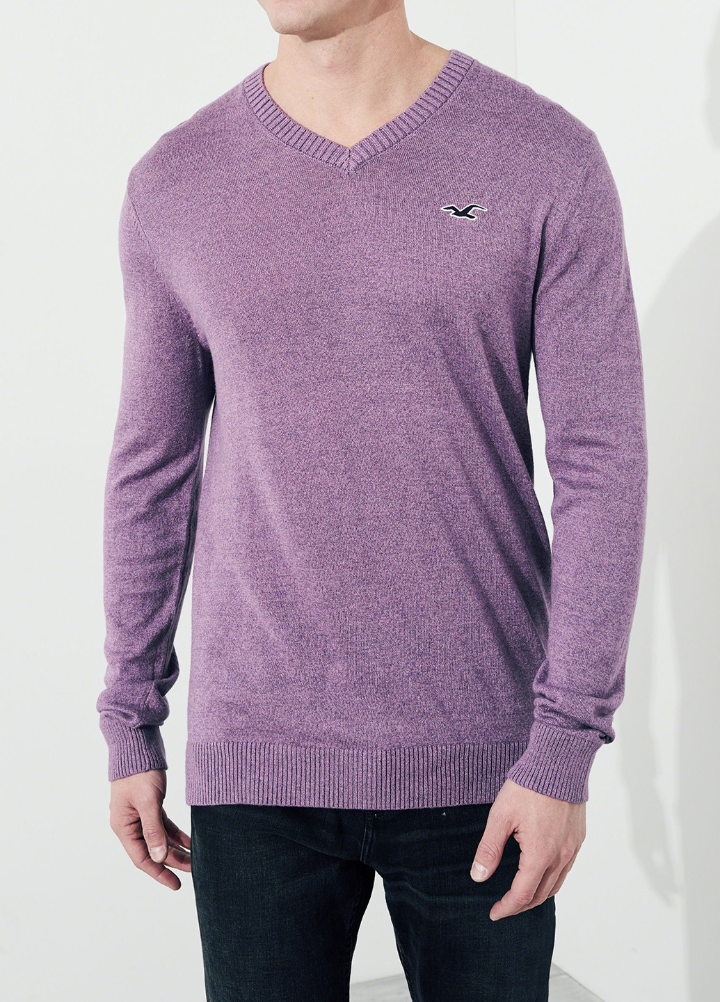 Сиреневый демисезонный пуловер пуловер Hollister