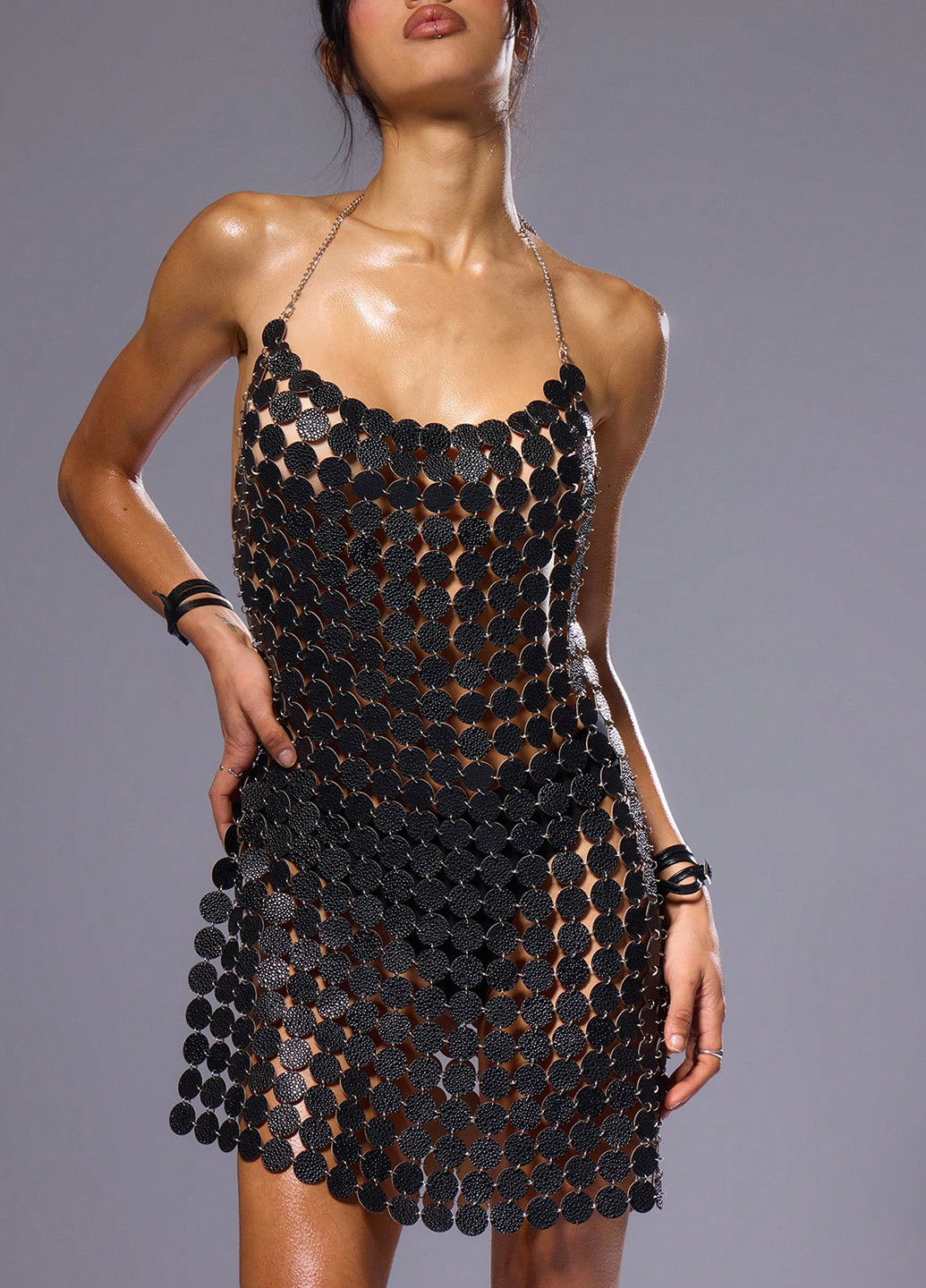 Черное откровенный платье SHEIN однотонное