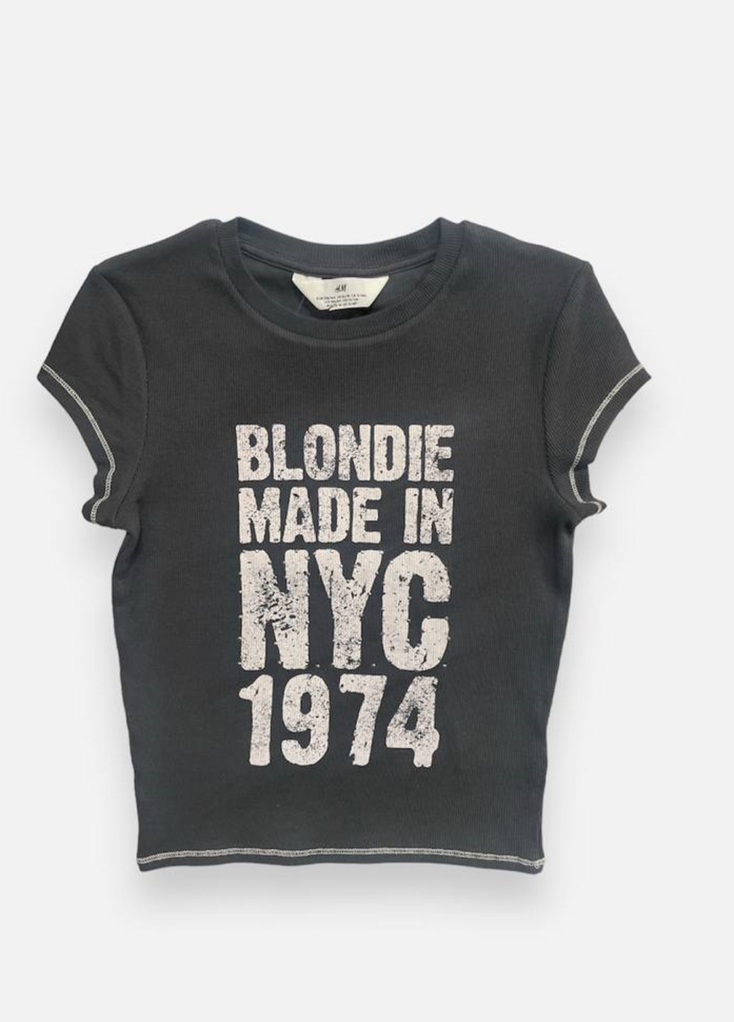 Темно-сіра літня футболка H&M