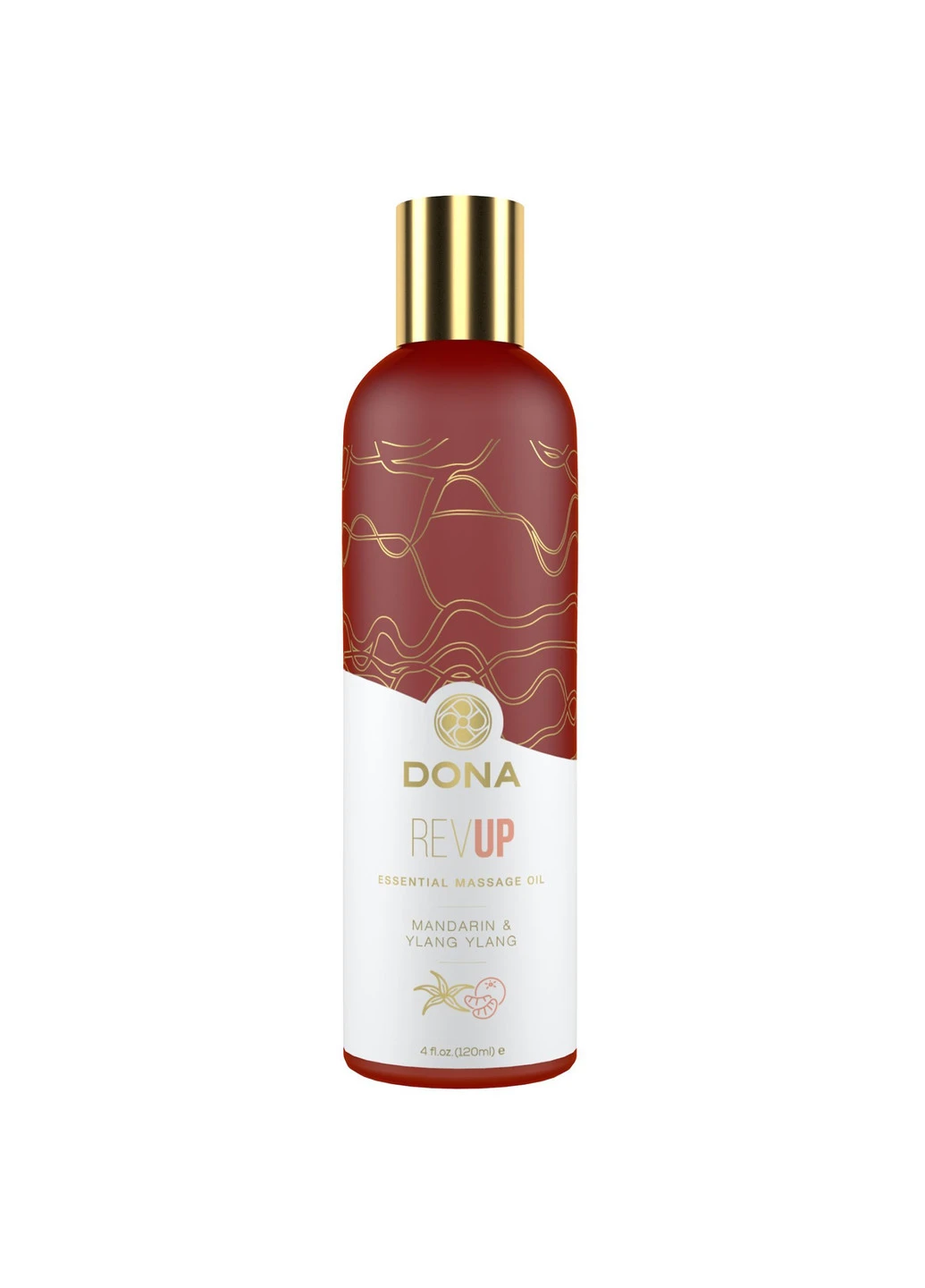 Натуральное массажное масло DONA Rev Up - Mandarin & Ylang YIang (120 мл) с эфирными маслами System JO (251876781)