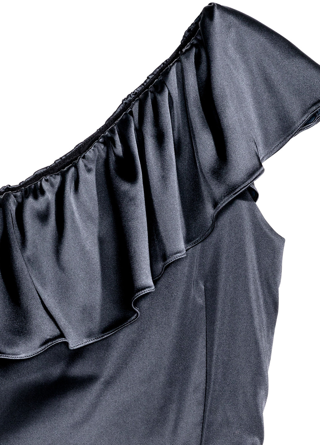 Темно-синее коктейльное платье на одно плечо, футляр H&M