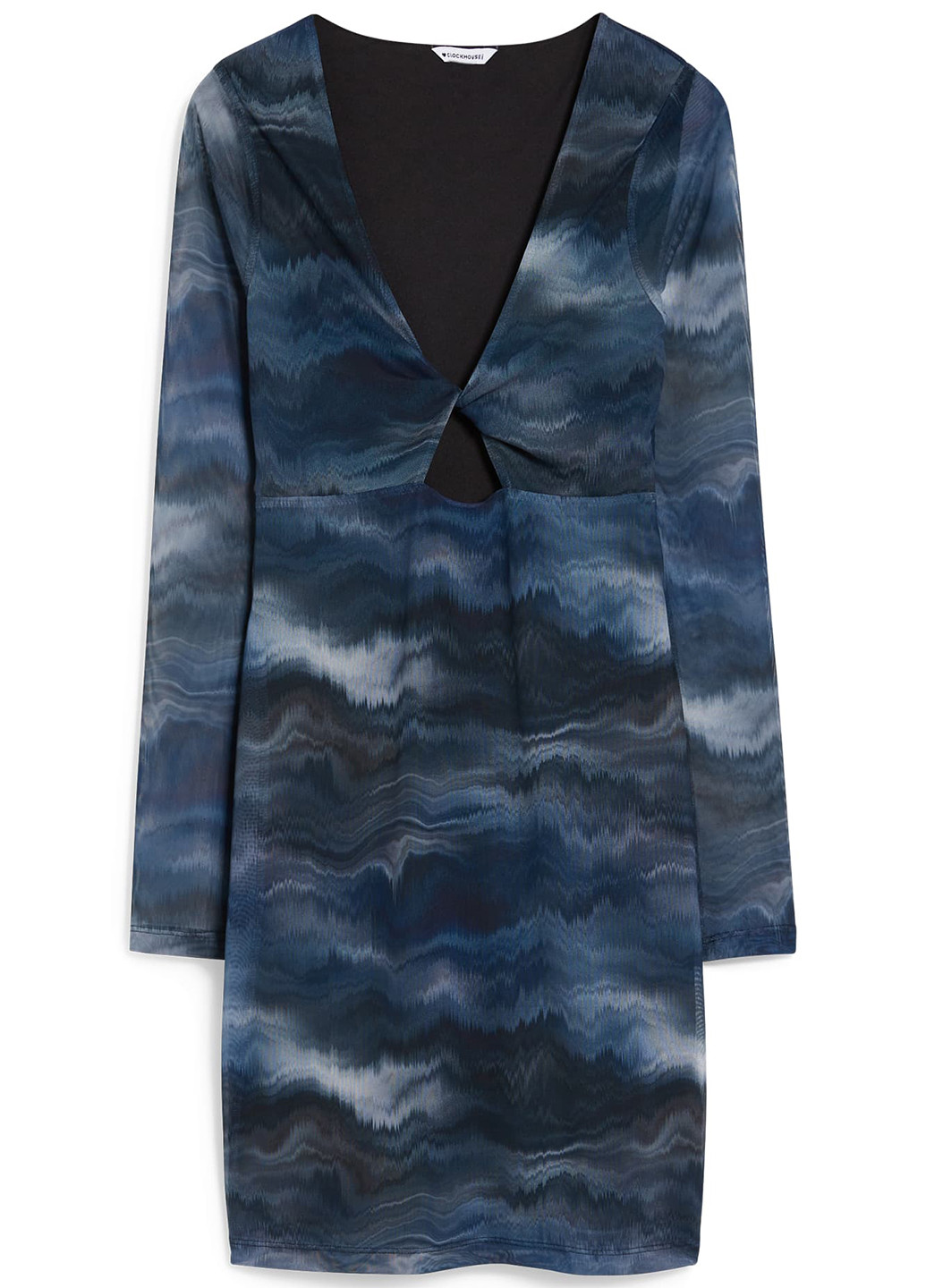 Темно-синее кэжуал платье C&A с абстрактным узором