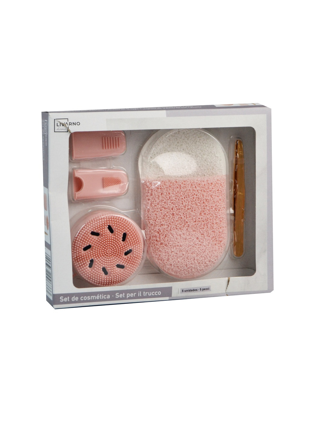 Косметический набор для чистки лица розовый 5 шт Livarno home комбинированная