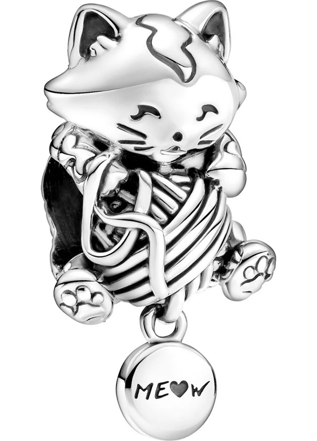 Срібний намистина для браслета Пандора Kitten & Yarn Ball Charm No Brand (252432294)