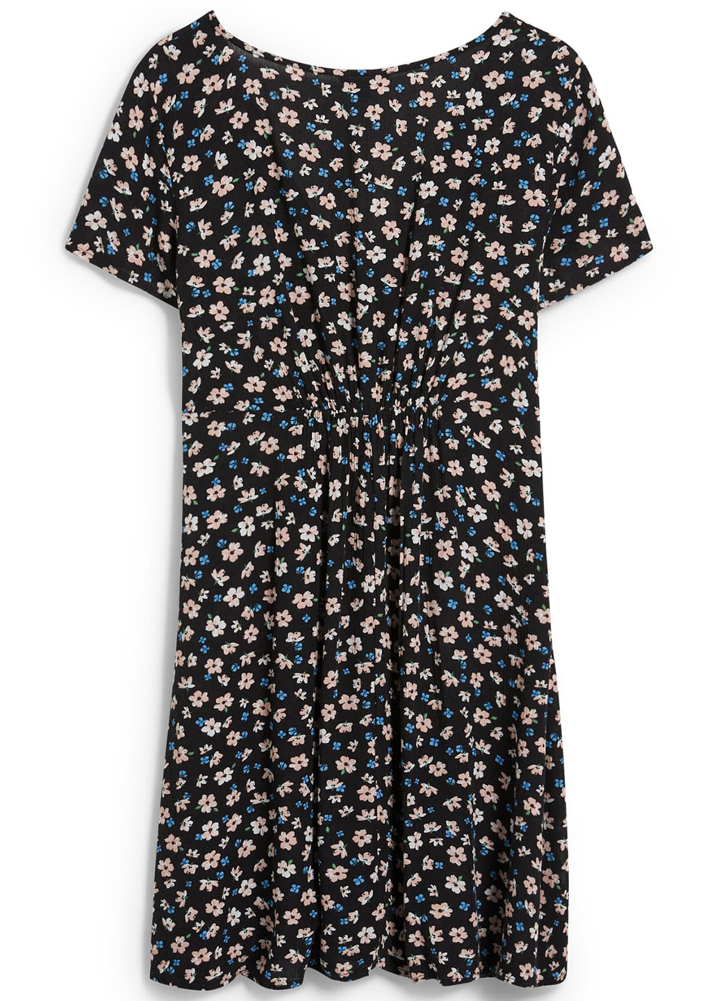 Черное кэжуал платье клеш C&A с цветочным принтом