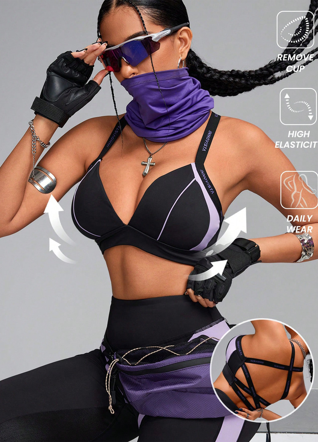 Чёрный бюстгальтер SHEIN без косточек полиамид