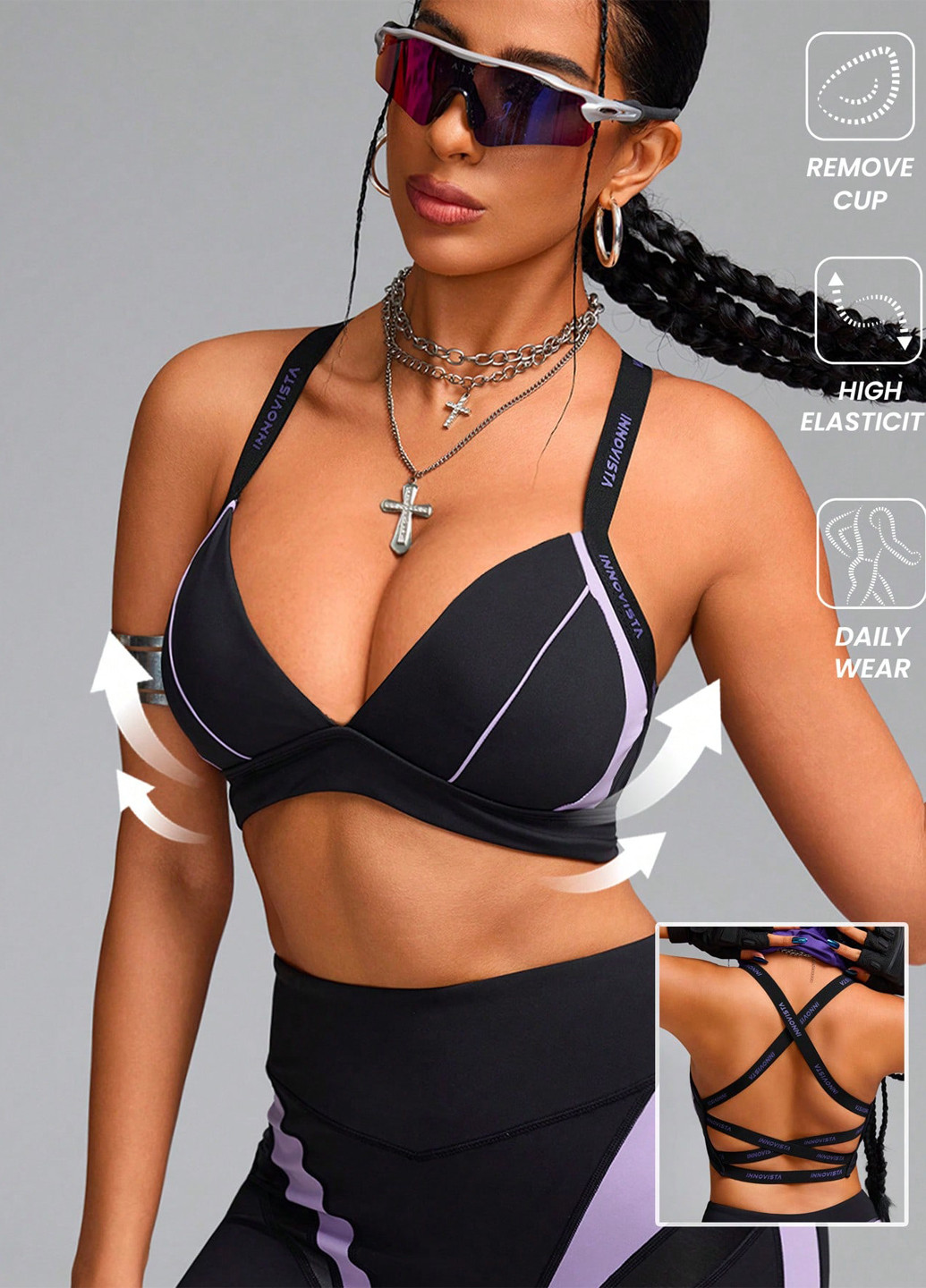 Чёрный бюстгальтер SHEIN без косточек полиамид