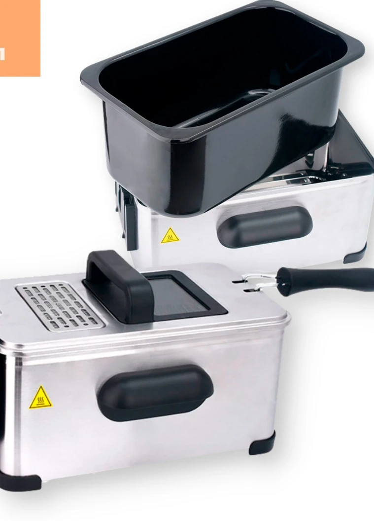 Фритюрниця зі з'ємною чашею 4,5 л Lexical LDF-3105 срібляста 1200W (LDF-3105_1405) No Brand (253447433)