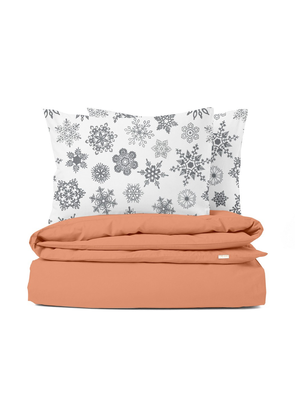 Евро комплект RANFORS TERRAKOT SNOWFLAKES GREY (пододеяльник 200х220 см, простынь 220х240 см, наволочка 2 шт 50х70 см) Cosas (251413669)
