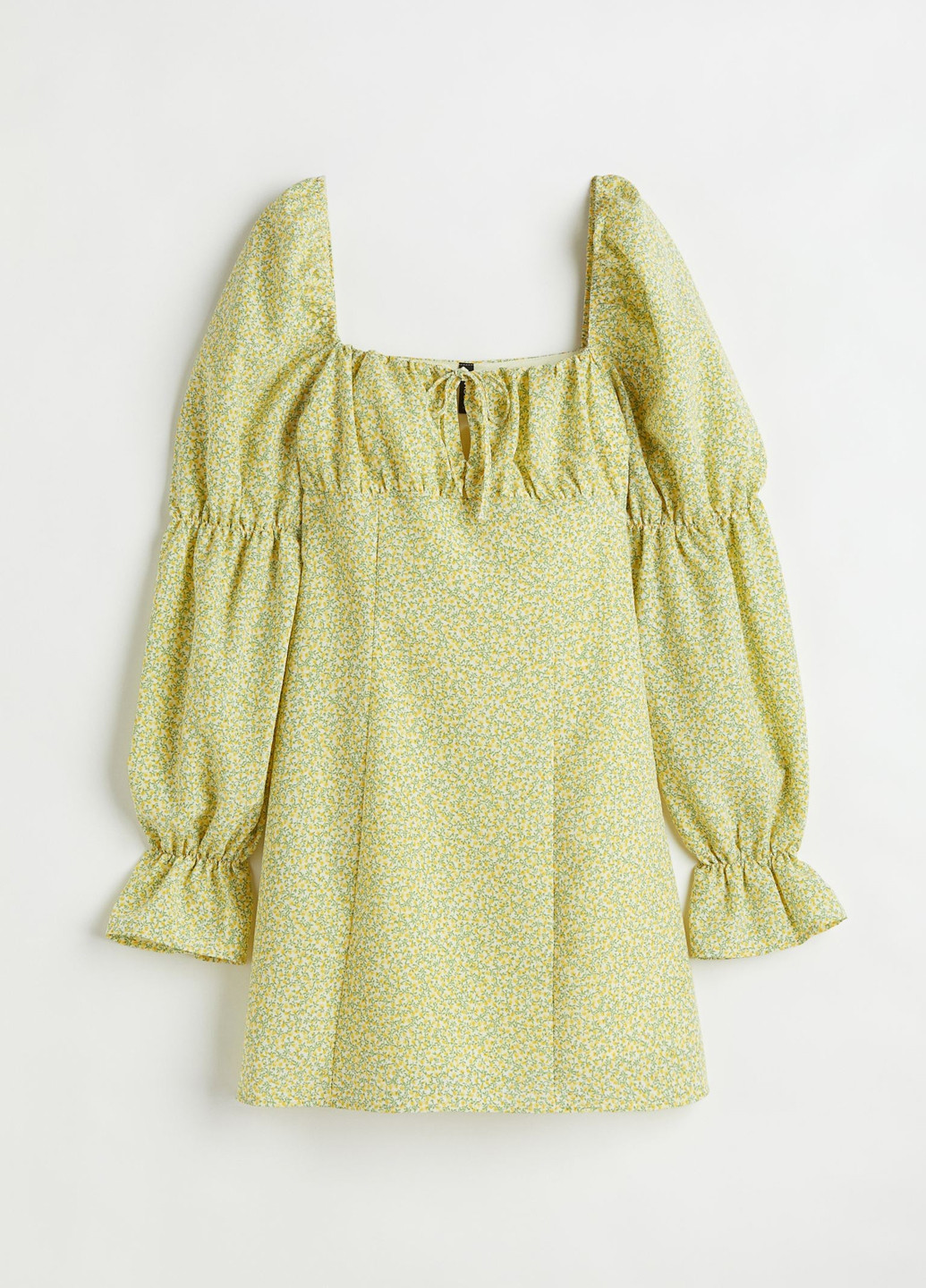 Комбинированное кэжуал платье а-силуэт H&M с цветочным принтом